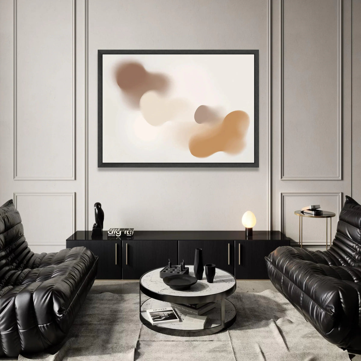 Soft Neutral Abstract Shapes Canvas, Minimalist Wall Art, Contemporary Home Decor, Subtle Earth Tone Canvas, Modern Canvas Print Art
