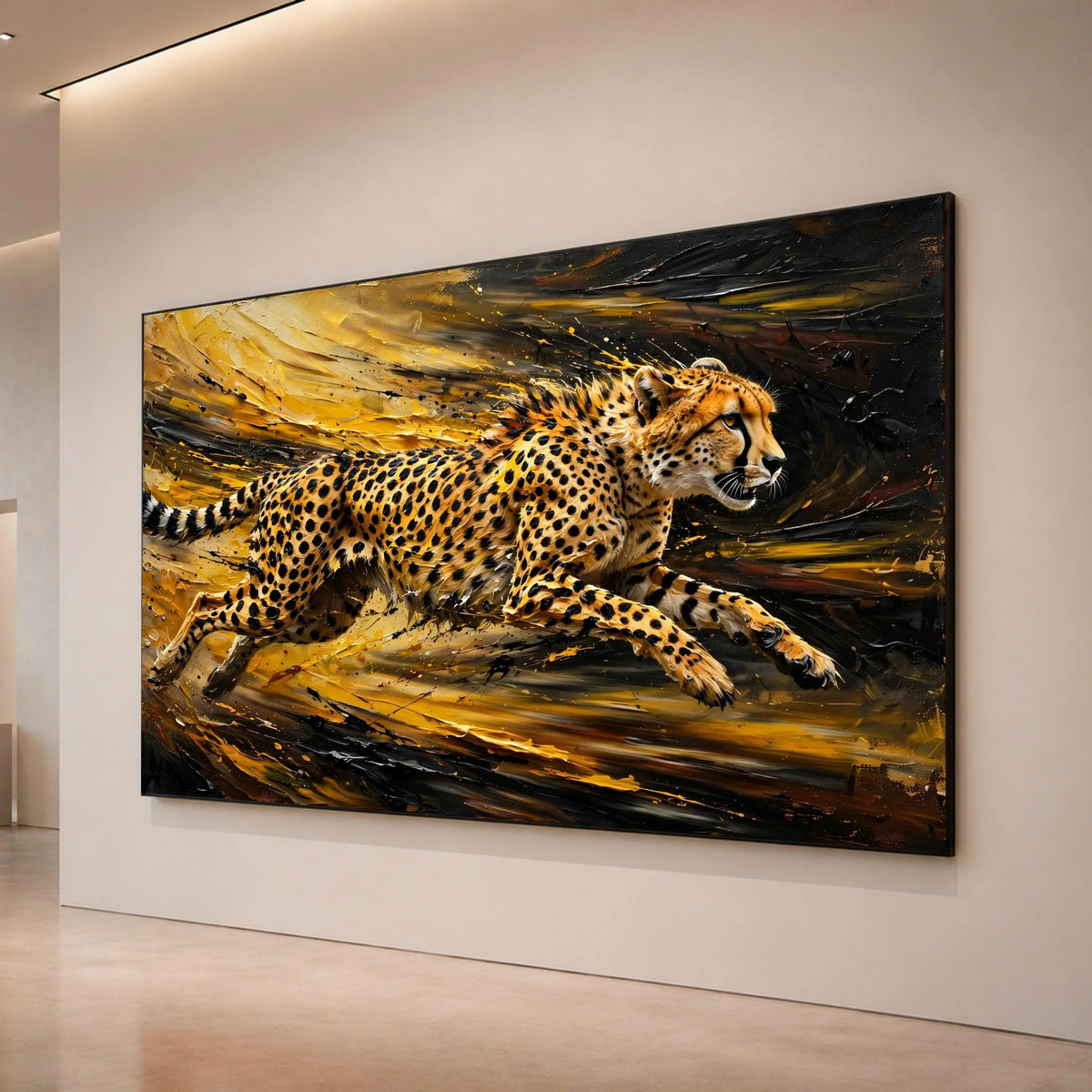 Dynamic Cheetah Motion Canvas, Wildlife Wall Art, Speed and Power Animal Canvas, Modern Safari Decor, Ready to Hang Canvas Print Art