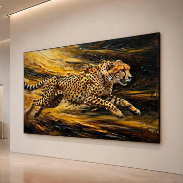 Dynamic Cheetah Motion Canvas, Wildlife Wall Art, Speed and Power Animal Canvas, Modern Safari Decor, Ready to Hang Canvas Print Art