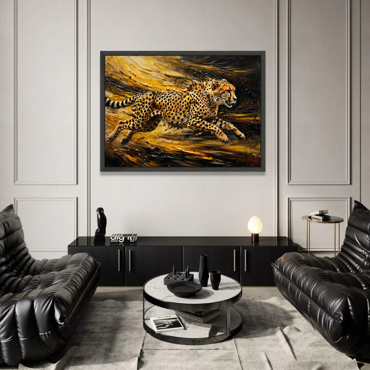 Dynamic Cheetah Motion Canvas, Wildlife Wall Art, Speed and Power Animal Canvas, Modern Safari Decor, Ready to Hang Canvas Print Art