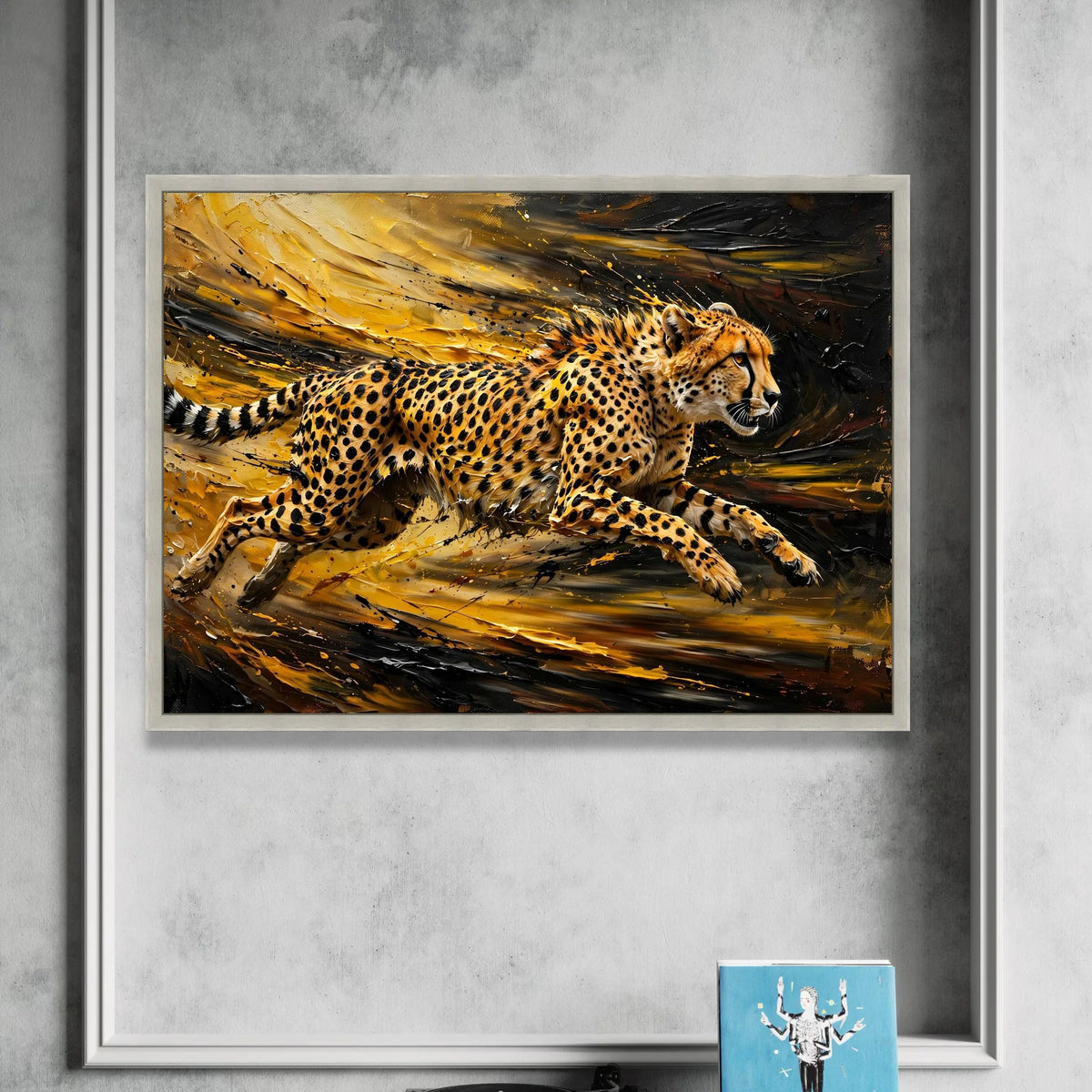 Dynamic Cheetah Motion Canvas, Wildlife Wall Art, Speed and Power Animal Canvas, Modern Safari Decor, Ready to Hang Canvas Print Art