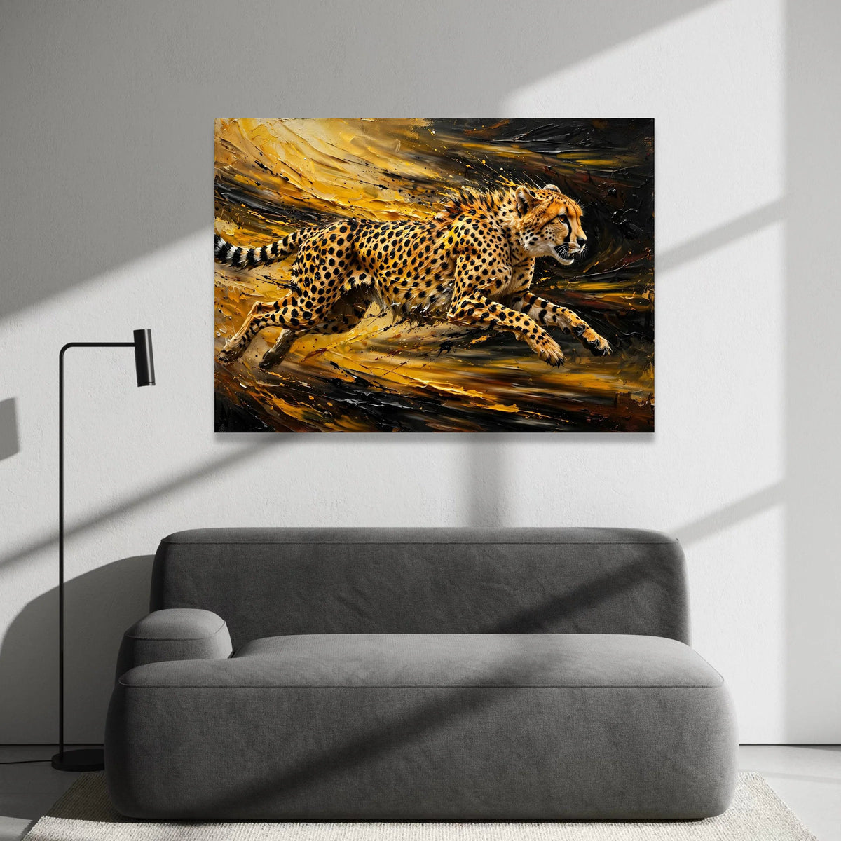 Dynamic Cheetah Motion Canvas, Wildlife Wall Art, Speed and Power Animal Canvas, Modern Safari Decor, Ready to Hang Canvas Print Art