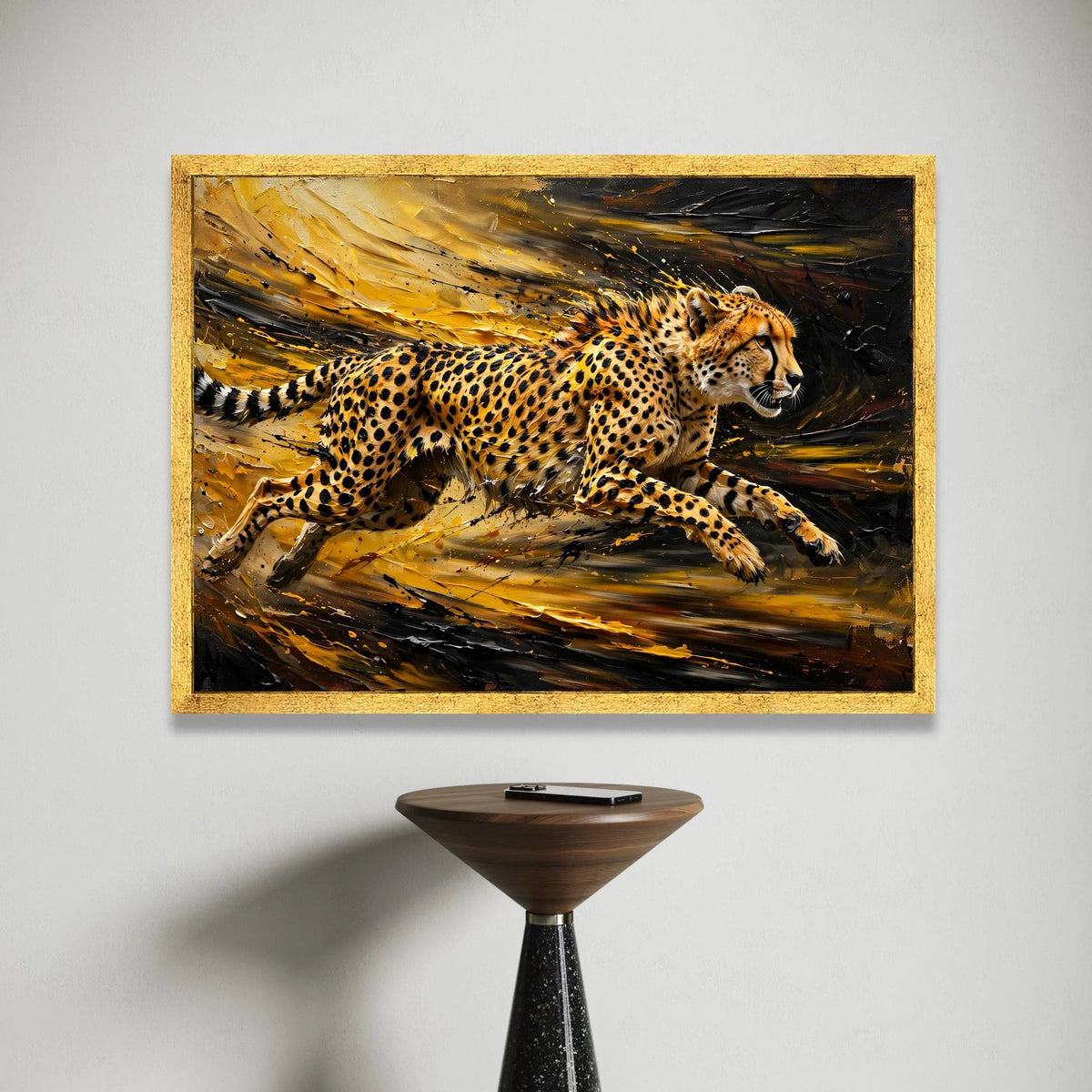 Dynamic Cheetah Motion Canvas, Wildlife Wall Art, Speed and Power Animal Canvas, Modern Safari Decor, Ready to Hang Canvas Print Art