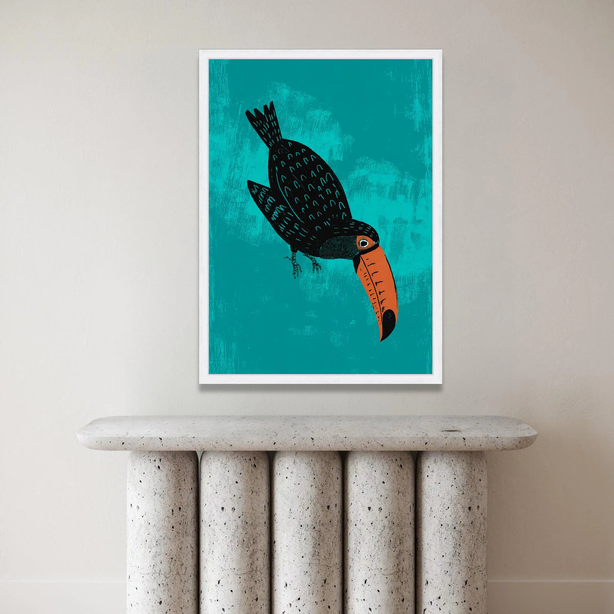 Playful Toucan Bird Canvas Art, Tropical Wall Decor, Vibrant Wildlife Illustration, Nature-Inspired Home Canvas, Ready to Canvas Print Art