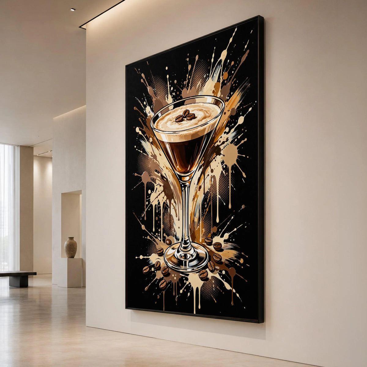 Espresso Martini Canvas Wall Art, Coffee Cocktail Illustration, Bar Drink Decor, Modern Kitchen Wall Canvas, Coffee Lover Canvas Print Art