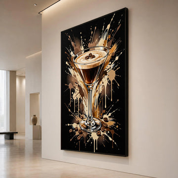 Espresso Martini Canvas Wall Art, Coffee Cocktail Illustration, Bar Drink Decor, Modern Kitchen Wall Canvas, Coffee Lover Canvas Print Art