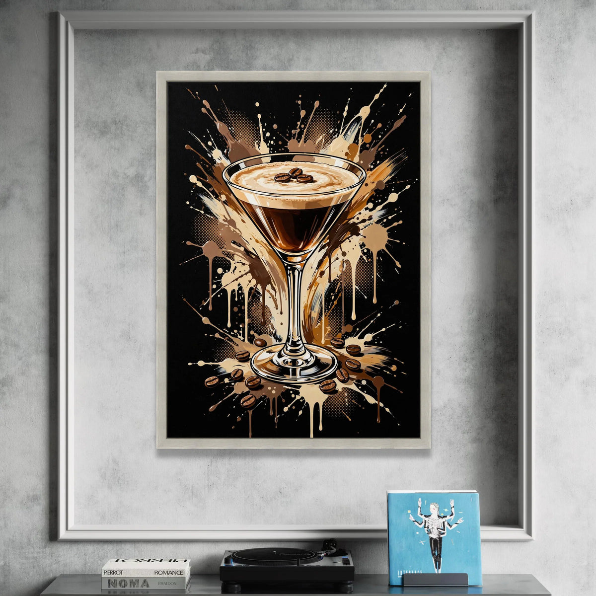 Espresso Martini Canvas Wall Art, Coffee Cocktail Illustration, Bar Drink Decor, Modern Kitchen Wall Canvas, Coffee Lover Canvas Print Art