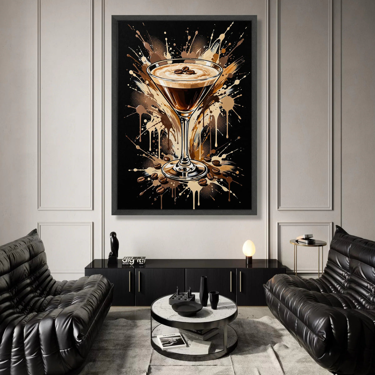 Espresso Martini Canvas Wall Art, Coffee Cocktail Illustration, Bar Drink Decor, Modern Kitchen Wall Canvas, Coffee Lover Canvas Print Art