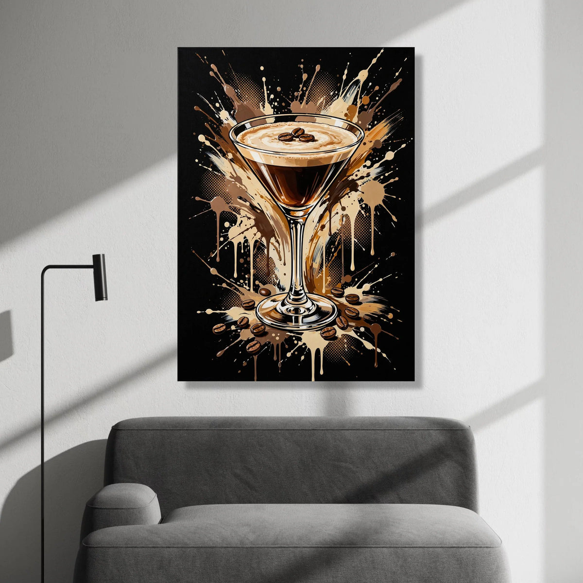 Espresso Martini Canvas Wall Art, Coffee Cocktail Illustration, Bar Drink Decor, Modern Kitchen Wall Canvas, Coffee Lover Canvas Print Art