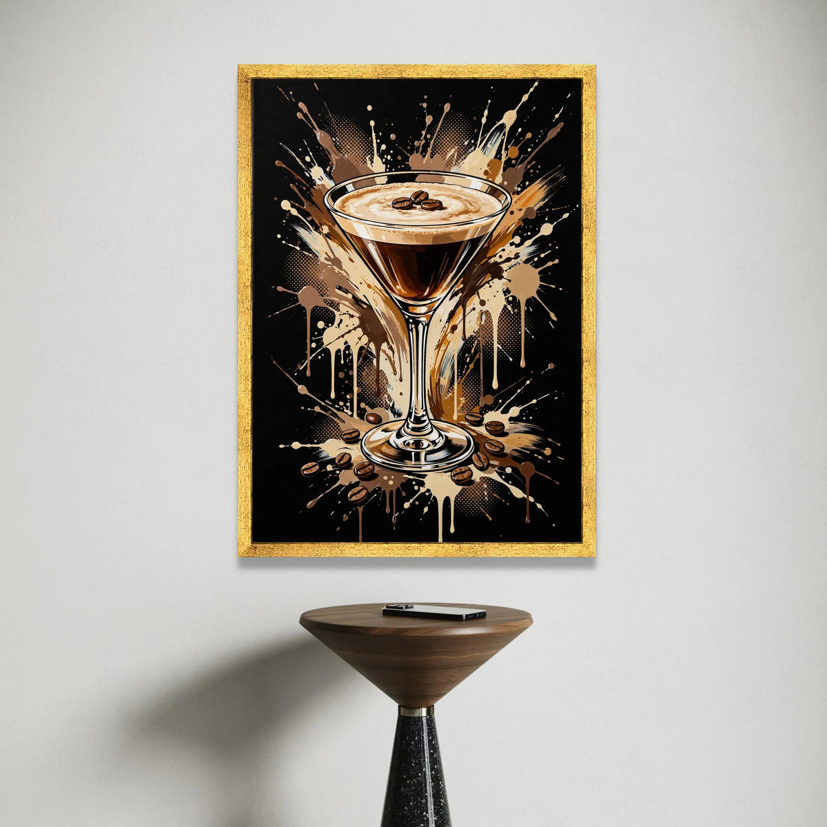 Espresso Martini Canvas Wall Art, Coffee Cocktail Illustration, Bar Drink Decor, Modern Kitchen Wall Canvas, Coffee Lover Canvas Print Art