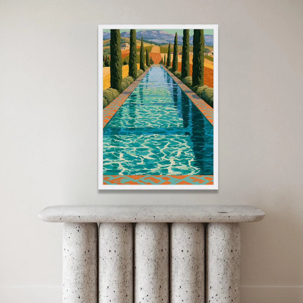 David Hockney Pool Landscape Canvas, Vibrant Modern Scenic Wall Art, Contemporary Home Decoration Canvas Print Art