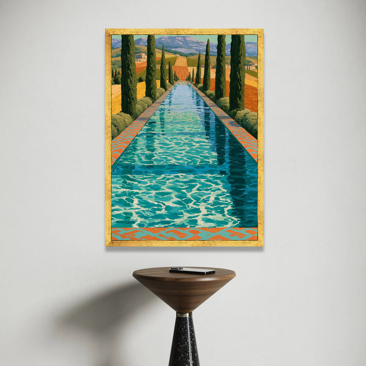 David Hockney Pool Landscape Canvas, Vibrant Modern Scenic Wall Art, Contemporary Home Decoration Canvas Print Art