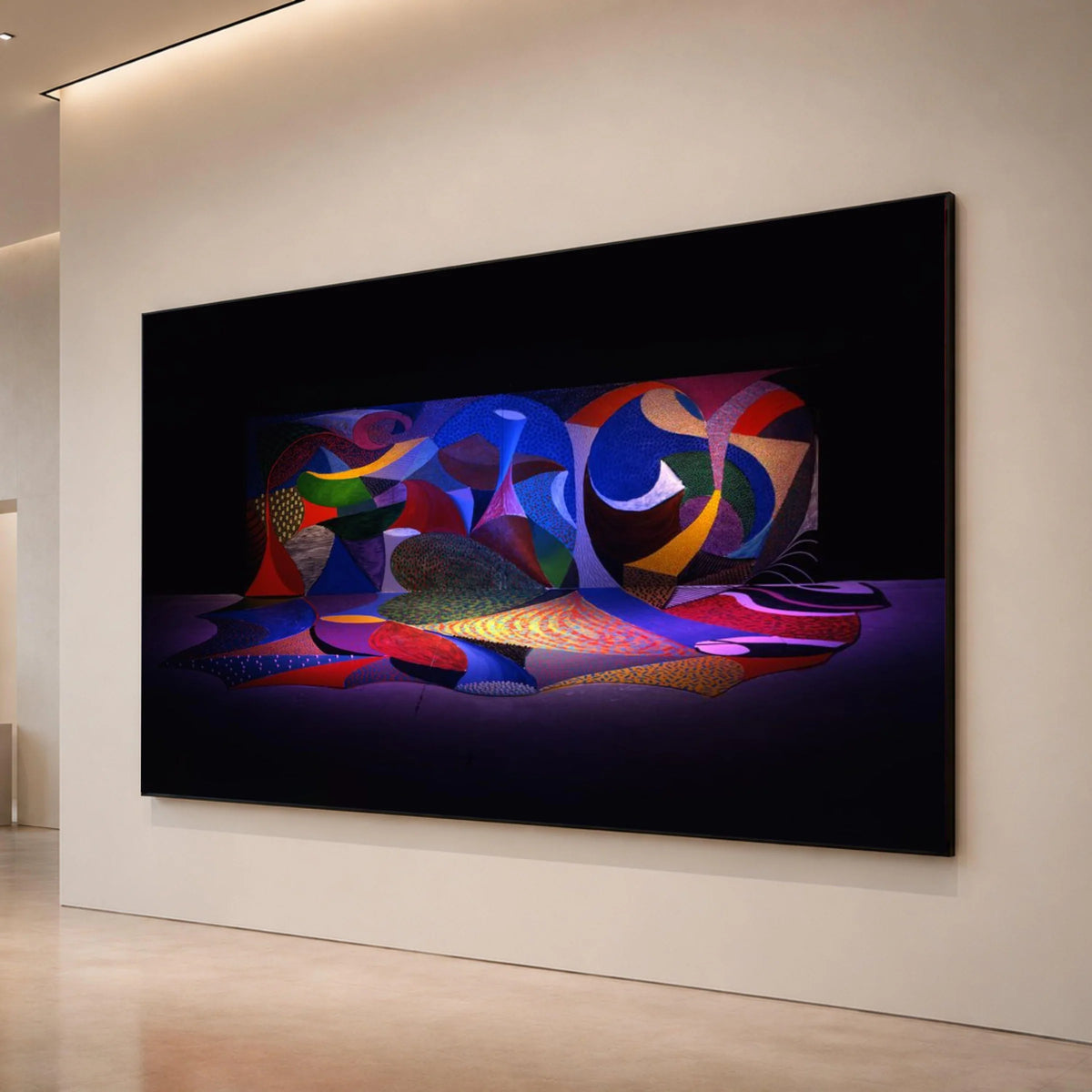 David Hockney Abstract Shapes Canvas, Colorful Modern Art Wall Decoration, Vibrant Geometric Canvas Artwork, Contemporary Canvas Print Art