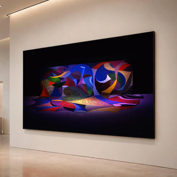 David Hockney Abstract Shapes Canvas, Colorful Modern Art Wall Decoration, Vibrant Geometric Canvas Artwork, Contemporary Canvas Print Art