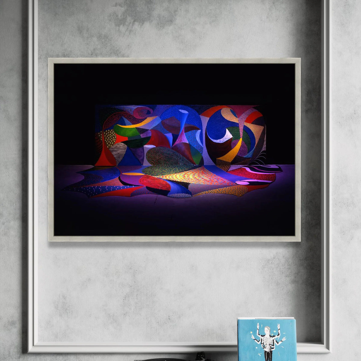 David Hockney Abstract Shapes Canvas, Colorful Modern Art Wall Decoration, Vibrant Geometric Canvas Artwork, Contemporary Canvas Print Art