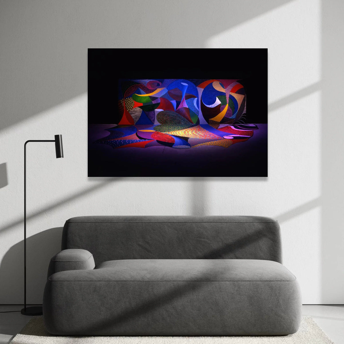 David Hockney Abstract Shapes Canvas, Colorful Modern Art Wall Decoration, Vibrant Geometric Canvas Artwork, Contemporary Canvas Print Art