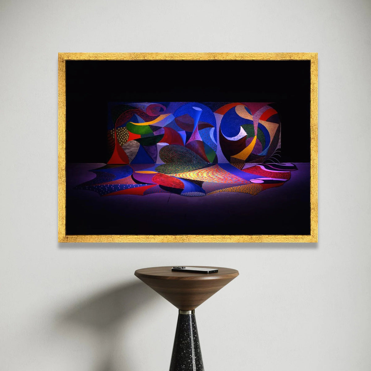 David Hockney Abstract Shapes Canvas, Colorful Modern Art Wall Decoration, Vibrant Geometric Canvas Artwork, Contemporary Canvas Print Art