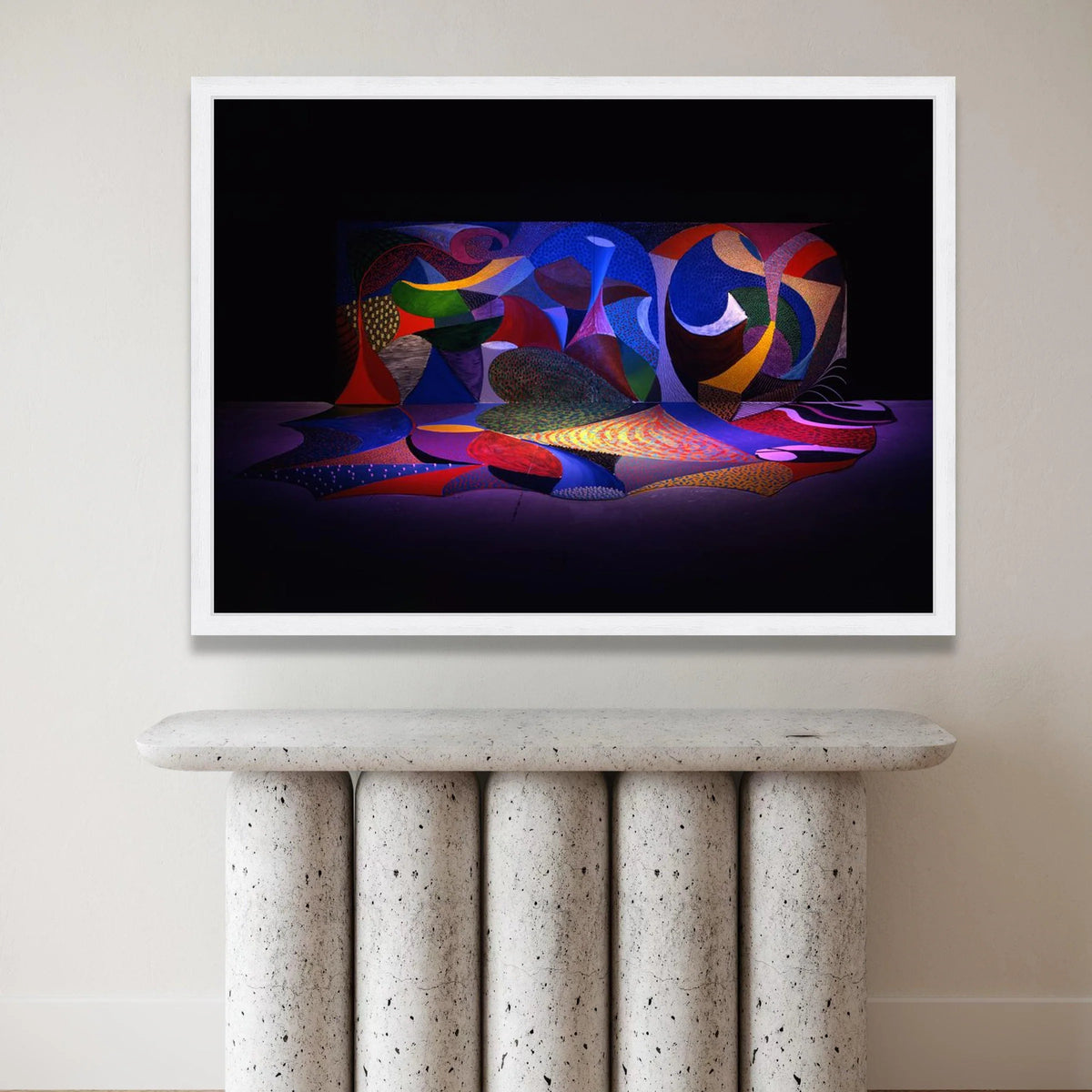David Hockney Abstract Shapes Canvas, Colorful Modern Art Wall Decoration, Vibrant Geometric Canvas Artwork, Contemporary Canvas Print Art