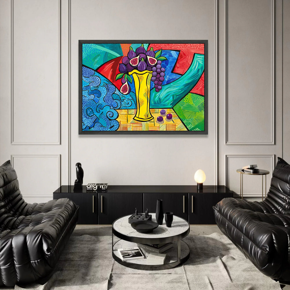 David Hockney Colorful Still Life Canvas, Bold Fruit Vase Wall Art, Modern Pop Art Home Decoration Canvas Print Art