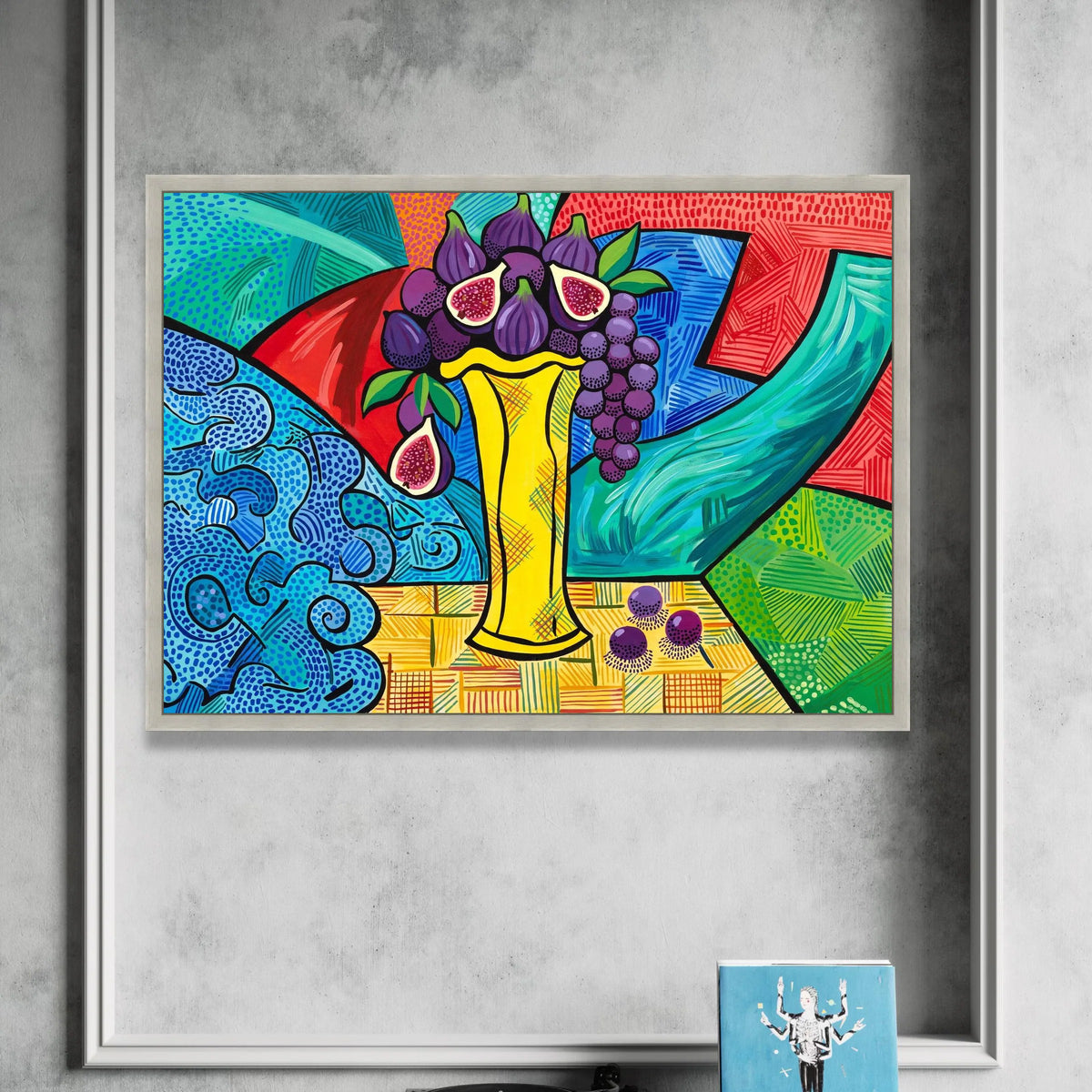 David Hockney Colorful Still Life Canvas, Bold Fruit Vase Wall Art, Modern Pop Art Home Decoration Canvas Print Art