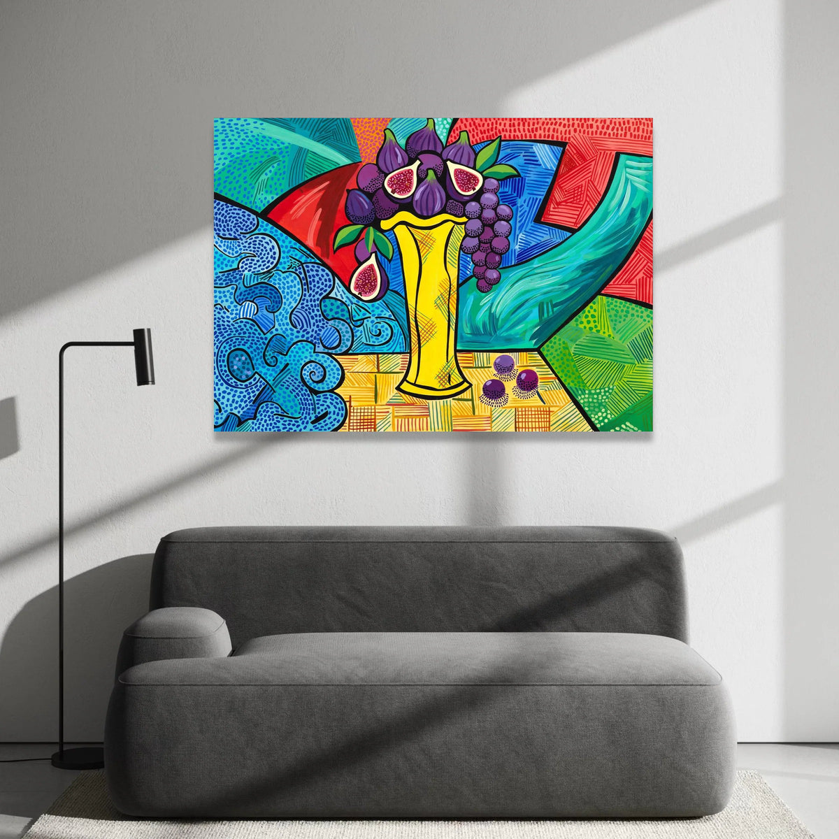 David Hockney Colorful Still Life Canvas, Bold Fruit Vase Wall Art, Modern Pop Art Home Decoration Canvas Print Art