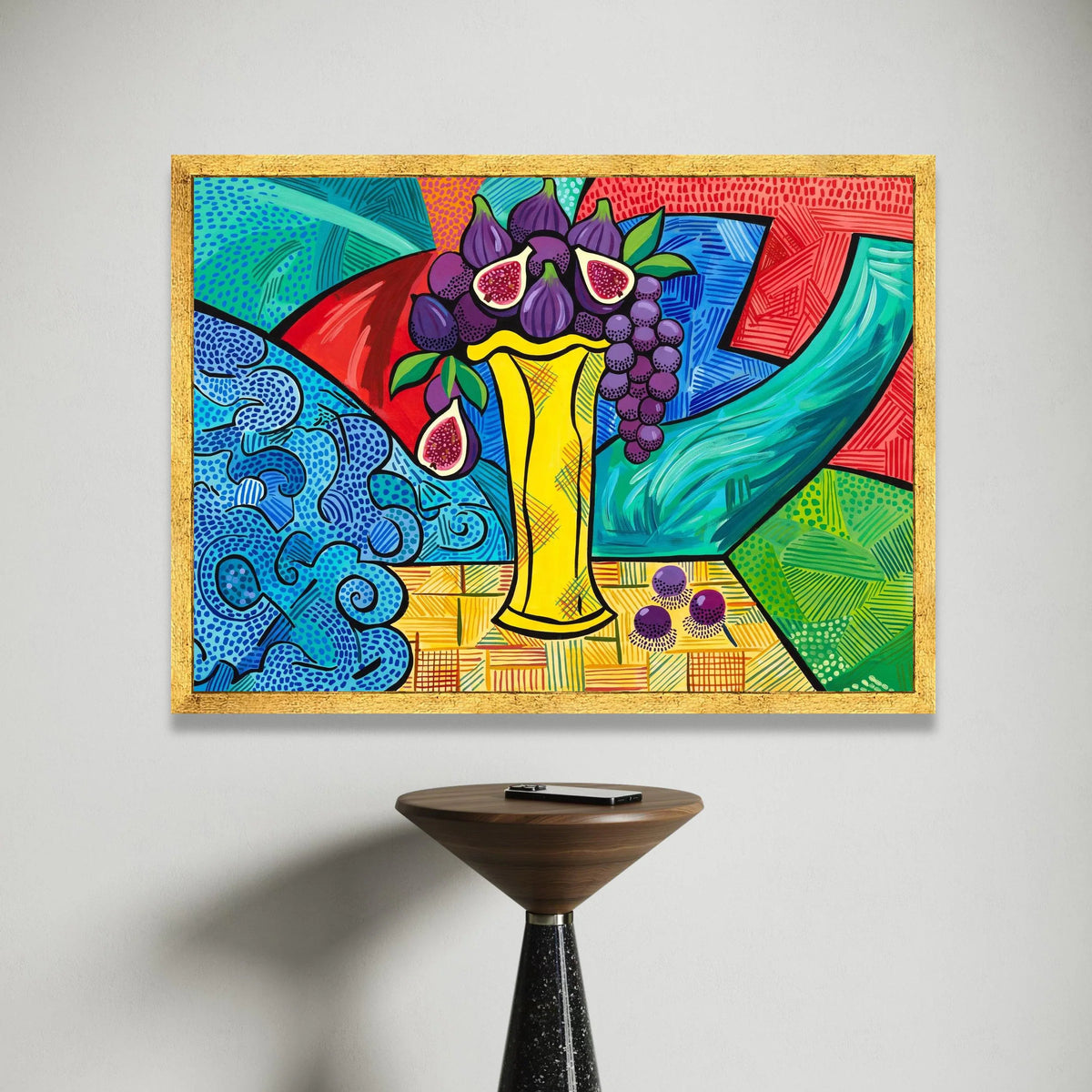 David Hockney Colorful Still Life Canvas, Bold Fruit Vase Wall Art, Modern Pop Art Home Decoration Canvas Print Art