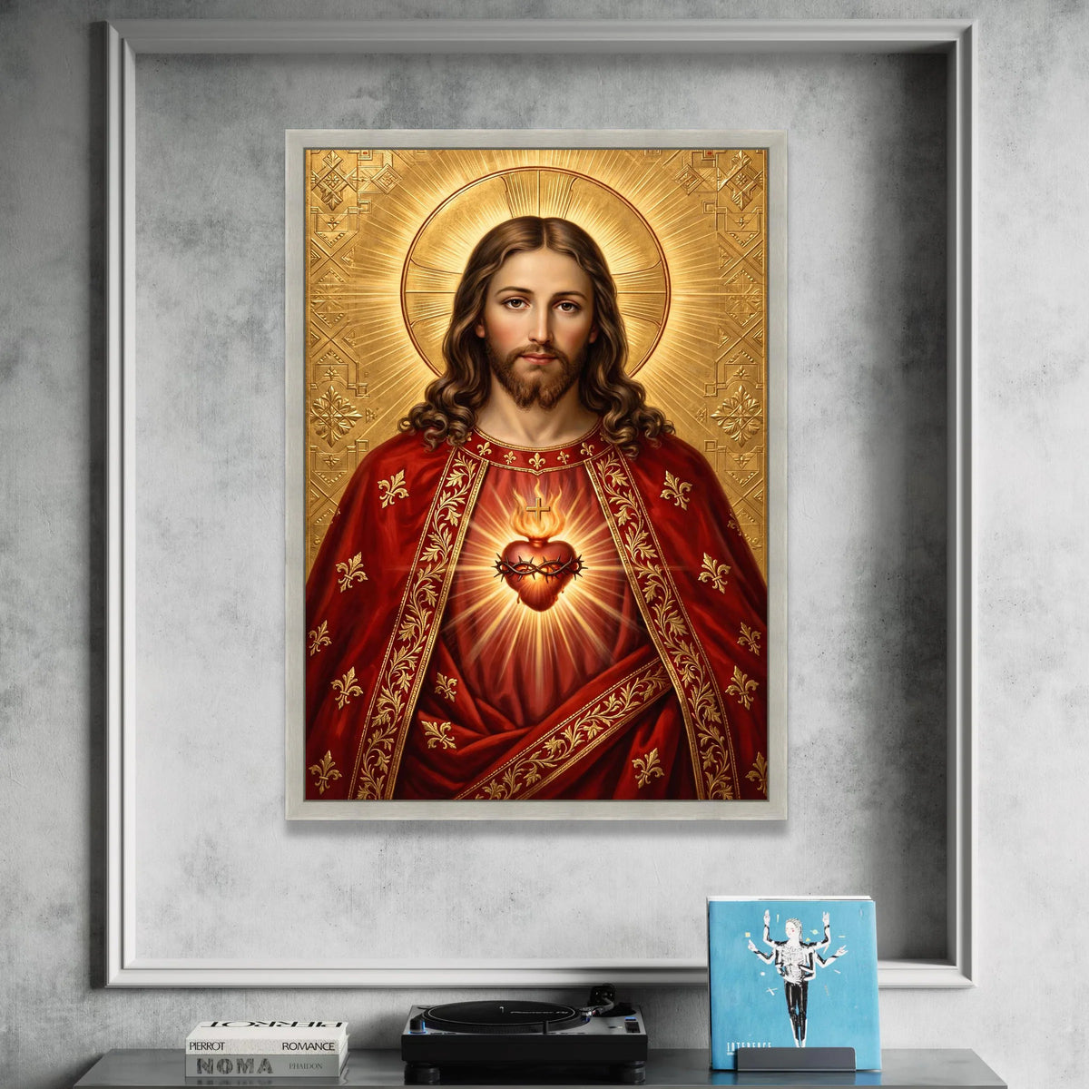 Sacred Heart of Jesus Canvas Wall Art, Religious Christian Painting, Spiritual Home Decor, Inspirational Catholic Canvas, Canvas Print Art