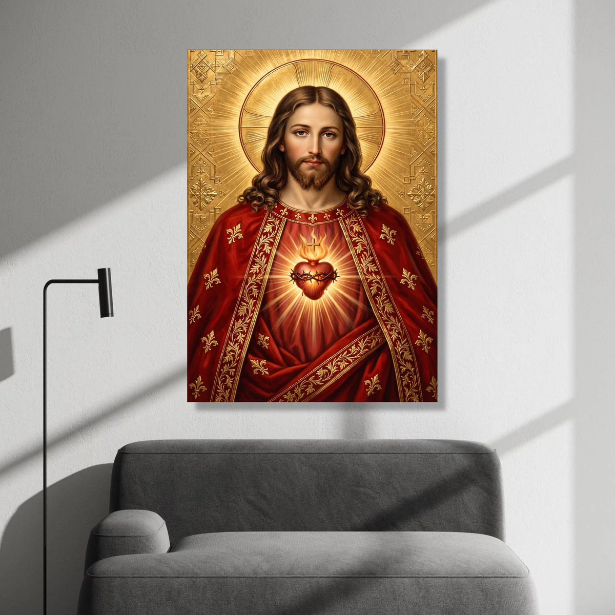 Sacred Heart of Jesus Canvas Wall Art, Religious Christian Painting, Spiritual Home Decor, Inspirational Catholic Canvas, Canvas Print Art