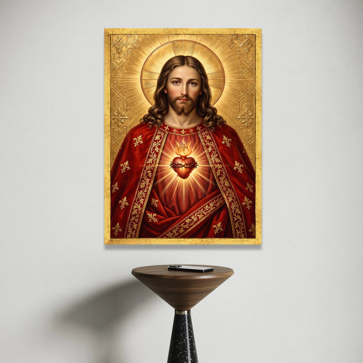 Sacred Heart of Jesus Canvas Wall Art, Religious Christian Painting, Spiritual Home Decor, Inspirational Catholic Canvas, Canvas Print Art