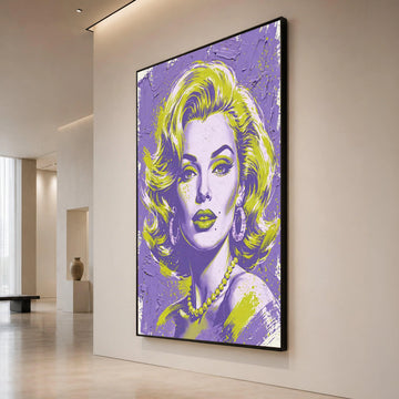 Retro Glam Portrait Canvas, Vintage Pop Art Wall Decor, Modern Home Decoration, Bold Colorful Face Canvas, Statement Wall Canvas Print Art