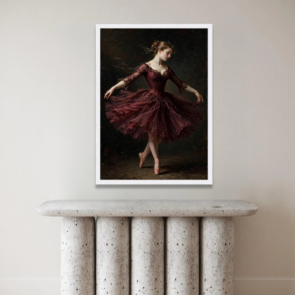 Elegant Ballerina Pose Canvas Wall Art, Vintage Ballet Dancer Painting, Classical Dance Canvas, Graceful Figure Art, Home Canvas Print Art