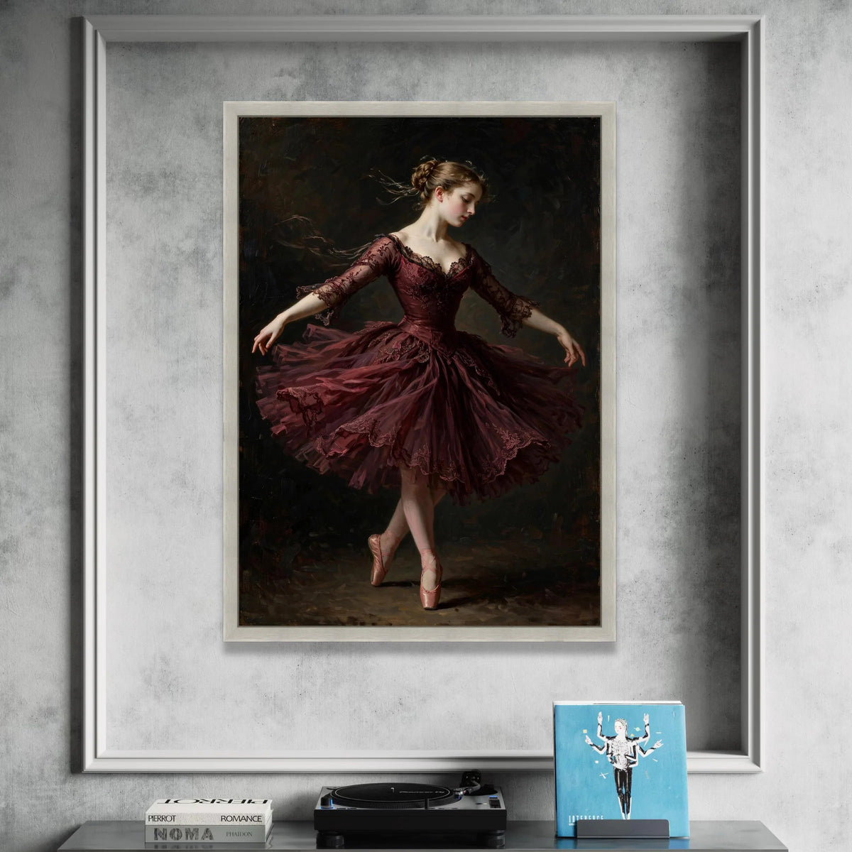 Elegant Ballerina Pose Canvas Wall Art, Vintage Ballet Dancer Painting, Classical Dance Canvas, Graceful Figure Art, Home Canvas Print Art