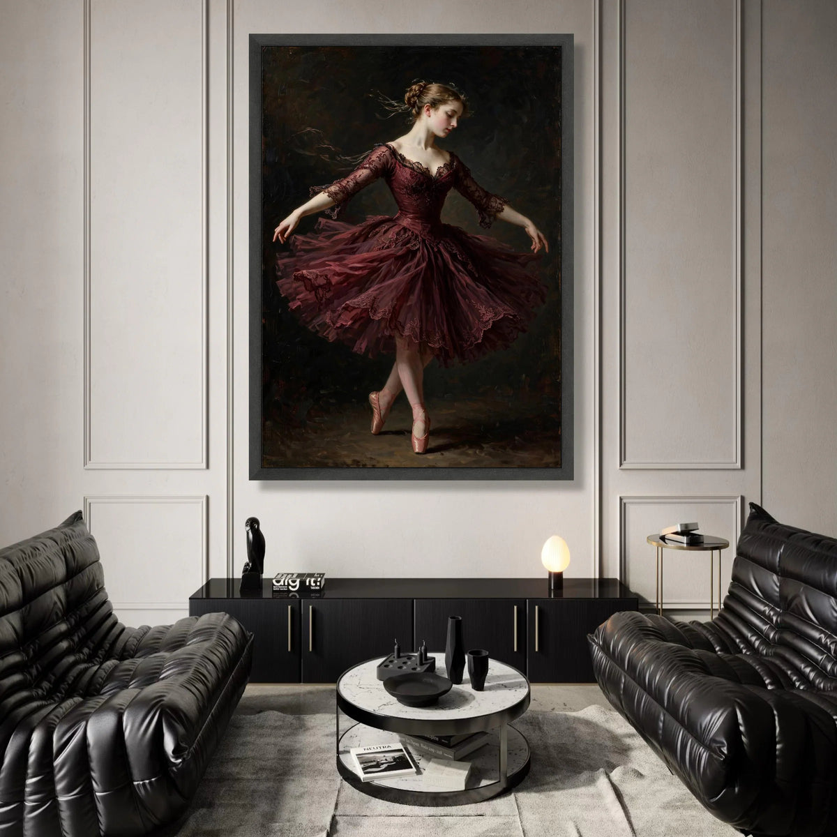 Elegant Ballerina Pose Canvas Wall Art, Vintage Ballet Dancer Painting, Classical Dance Canvas, Graceful Figure Art, Home Canvas Print Art