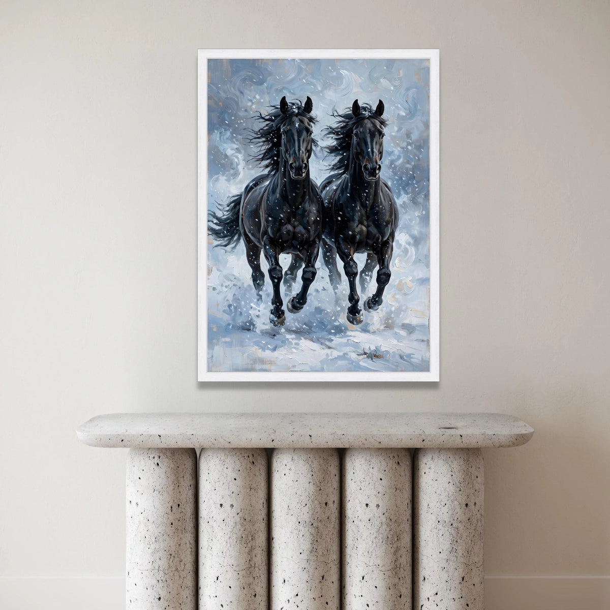 Majestic Black Horses Running Canvas, Dynamic Animal Wall Art, Galloping Horses Print, Nature Wildlife Canvas, Home Canvas Print Art