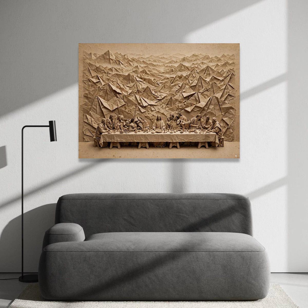 The Last Supper Paper Art Canvas, Religious Wall Decor, Christian Gathering Canvas, Spiritual Home Decoration, Faith Canvas Print Art