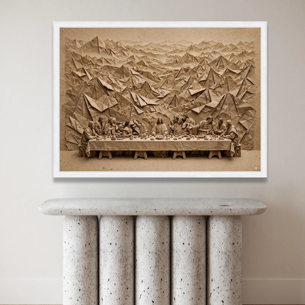 The Last Supper Paper Art Canvas, Religious Wall Decor, Christian Gathering Canvas, Spiritual Home Decoration, Faith Canvas Print Art