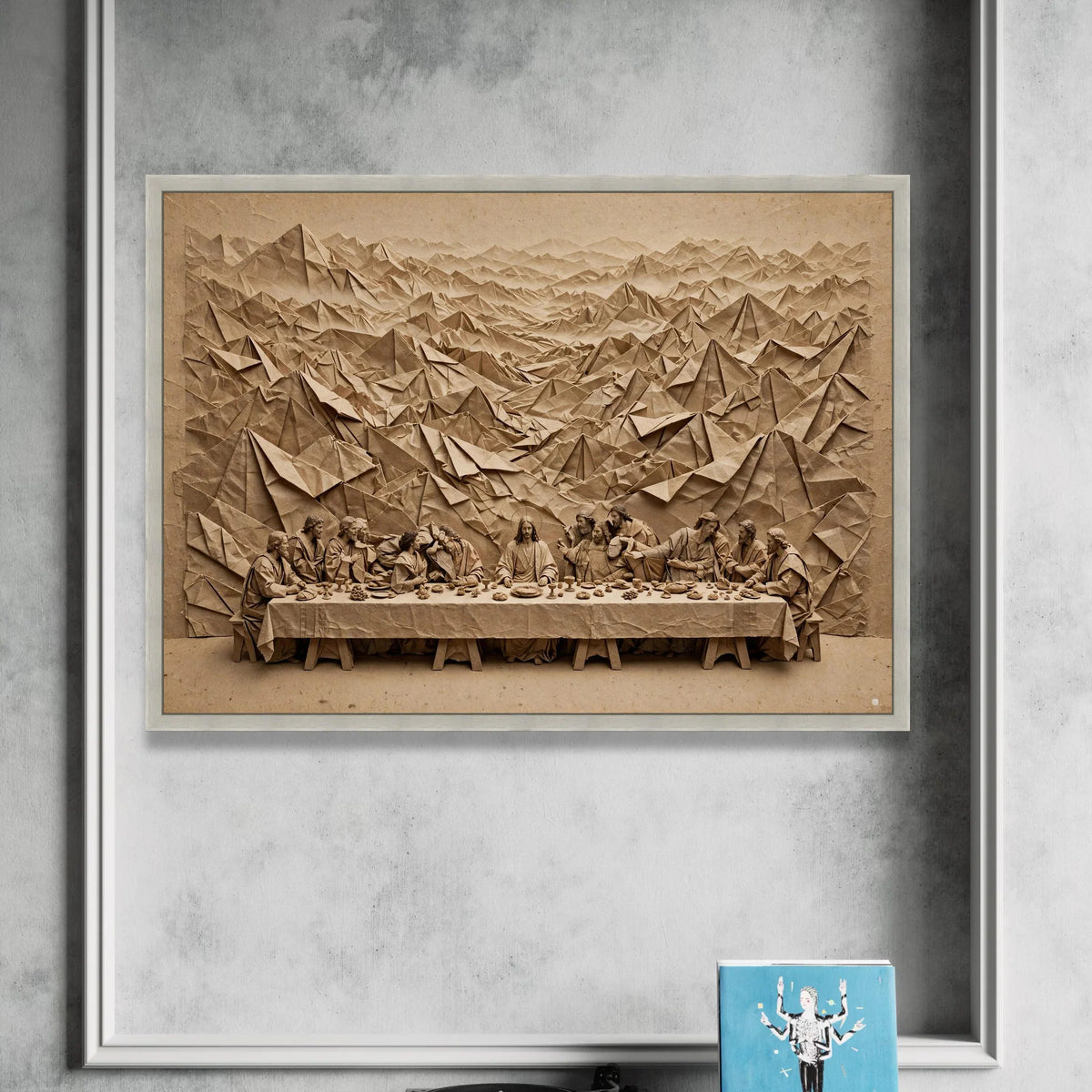 The Last Supper Paper Art Canvas, Religious Wall Decor, Christian Gathering Canvas, Spiritual Home Decoration, Faith Canvas Print Art