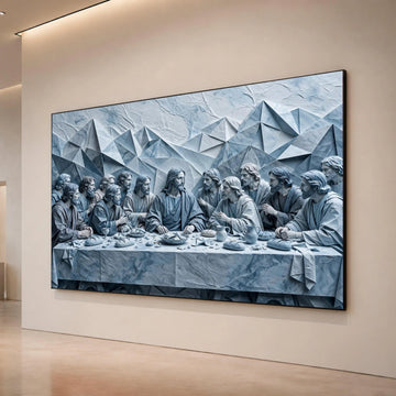 The Last Supper Canvas Wall Art, Modern Religious Decor, Jesus and Apostles Painting, Christian Spiritual Canvas, Sacred Canvas Print Art