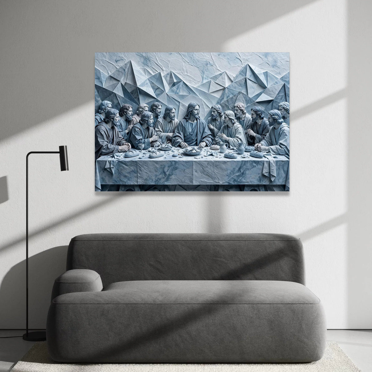 The Last Supper Canvas Wall Art, Modern Religious Decor, Jesus and Apostles Painting, Christian Spiritual Canvas, Sacred Canvas Print Art