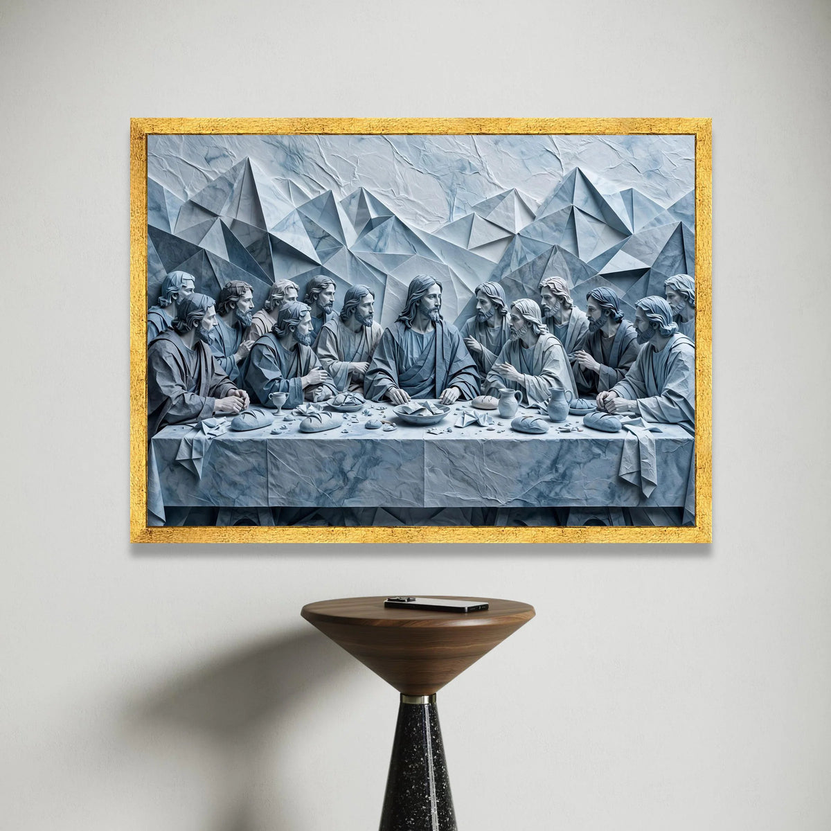 The Last Supper Canvas Wall Art, Modern Religious Decor, Jesus and Apostles Painting, Christian Spiritual Canvas, Sacred Canvas Print Art