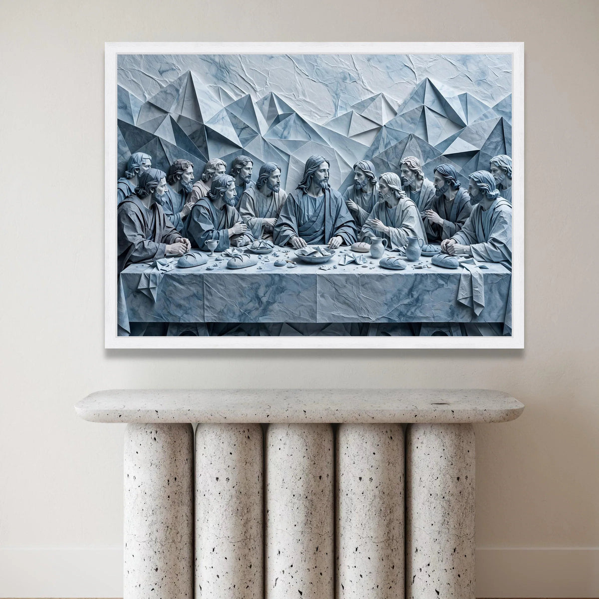 The Last Supper Canvas Wall Art, Modern Religious Decor, Jesus and Apostles Painting, Christian Spiritual Canvas, Sacred Canvas Print Art