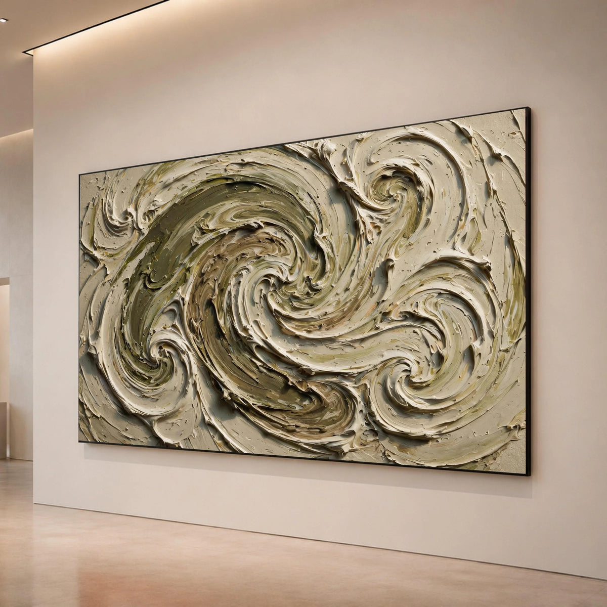 Earth Tones Abstract Swirl Canvas, Neutral Modern Wall Art, Organic Flowing Design, Contemporary Canvas Artwork, Home Canvas Print Art