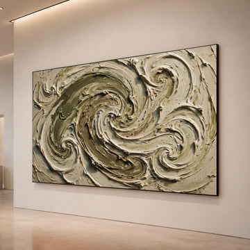 Earth Tones Abstract Swirl Canvas, Neutral Modern Wall Art, Organic Flowing Design, Contemporary Canvas Artwork, Home Canvas Print Art