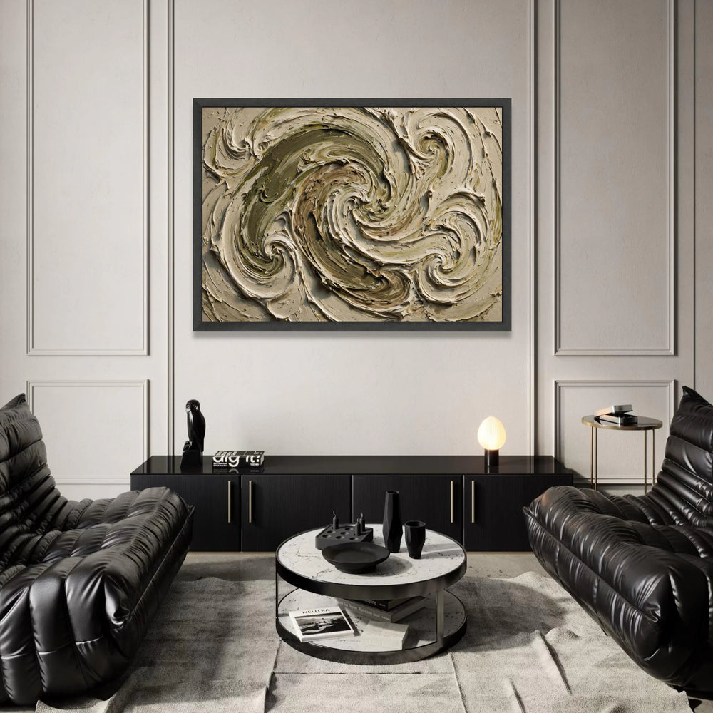 Earth Tones Abstract Swirl Canvas, Neutral Modern Wall Art, Organic Flowing Design, Contemporary Canvas Artwork, Home Canvas Print Art