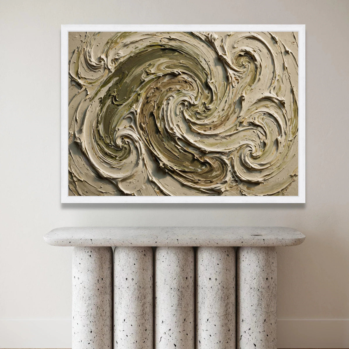 Earth Tones Abstract Swirl Canvas, Neutral Modern Wall Art, Organic Flowing Design, Contemporary Canvas Artwork, Home Canvas Print Art