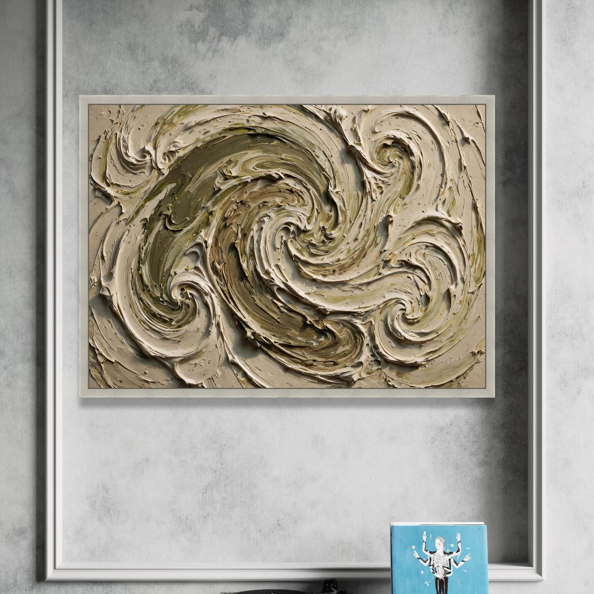 Earth Tones Abstract Swirl Canvas, Neutral Modern Wall Art, Organic Flowing Design, Contemporary Canvas Artwork, Home Canvas Print Art