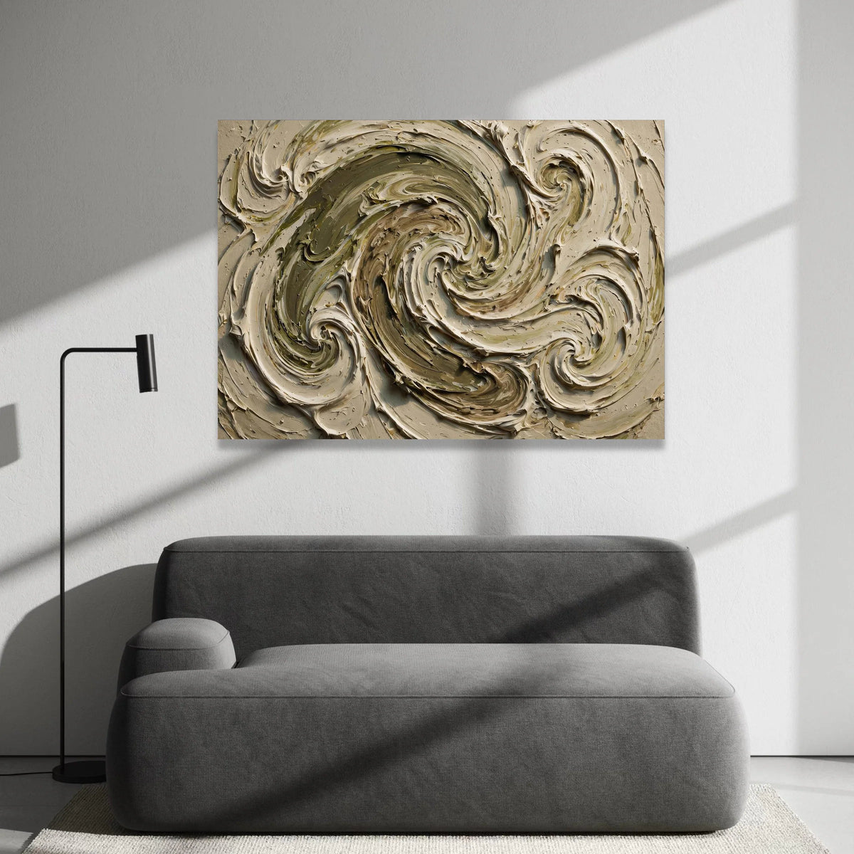 Earth Tones Abstract Swirl Canvas, Neutral Modern Wall Art, Organic Flowing Design, Contemporary Canvas Artwork, Home Canvas Print Art