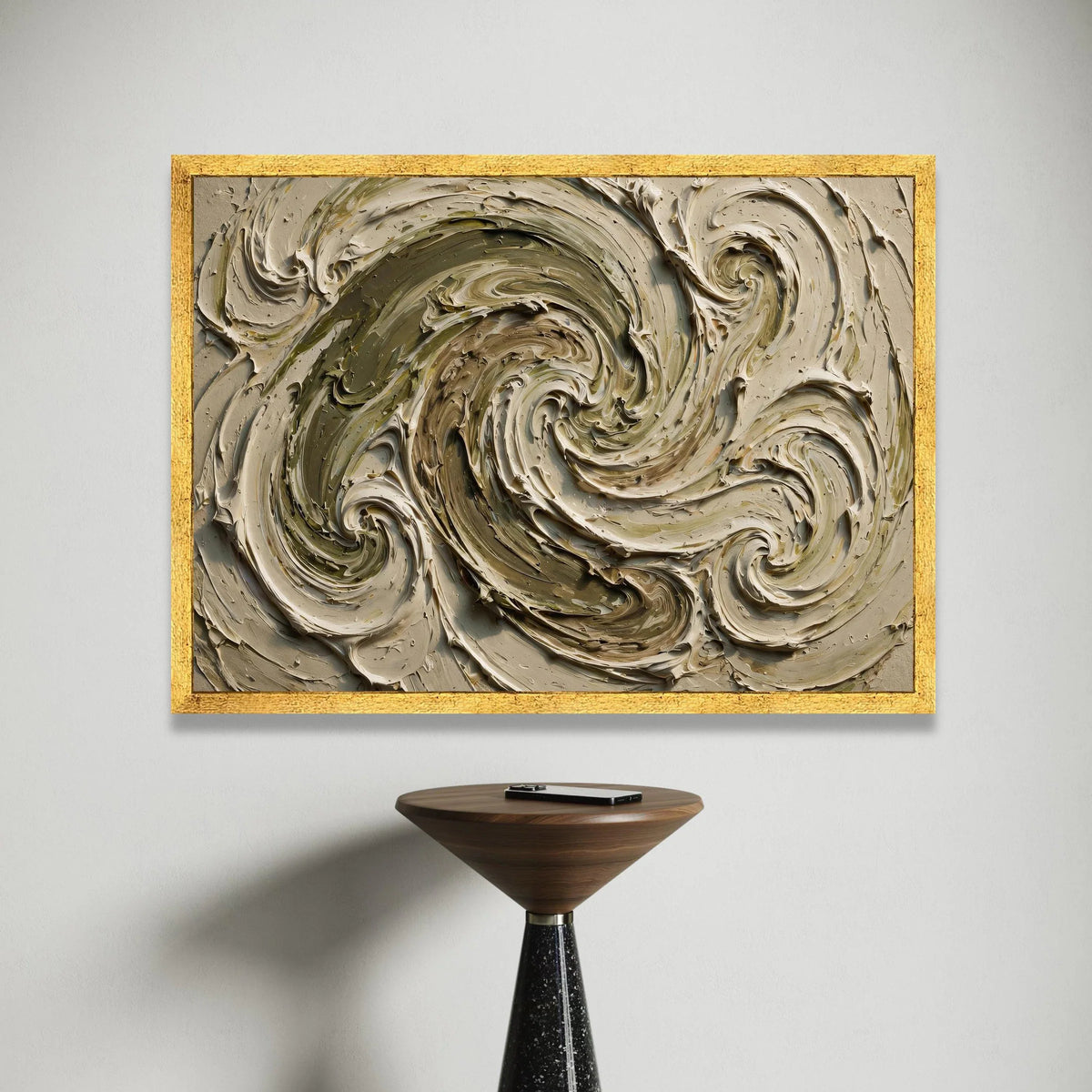 Earth Tones Abstract Swirl Canvas, Neutral Modern Wall Art, Organic Flowing Design, Contemporary Canvas Artwork, Home Canvas Print Art