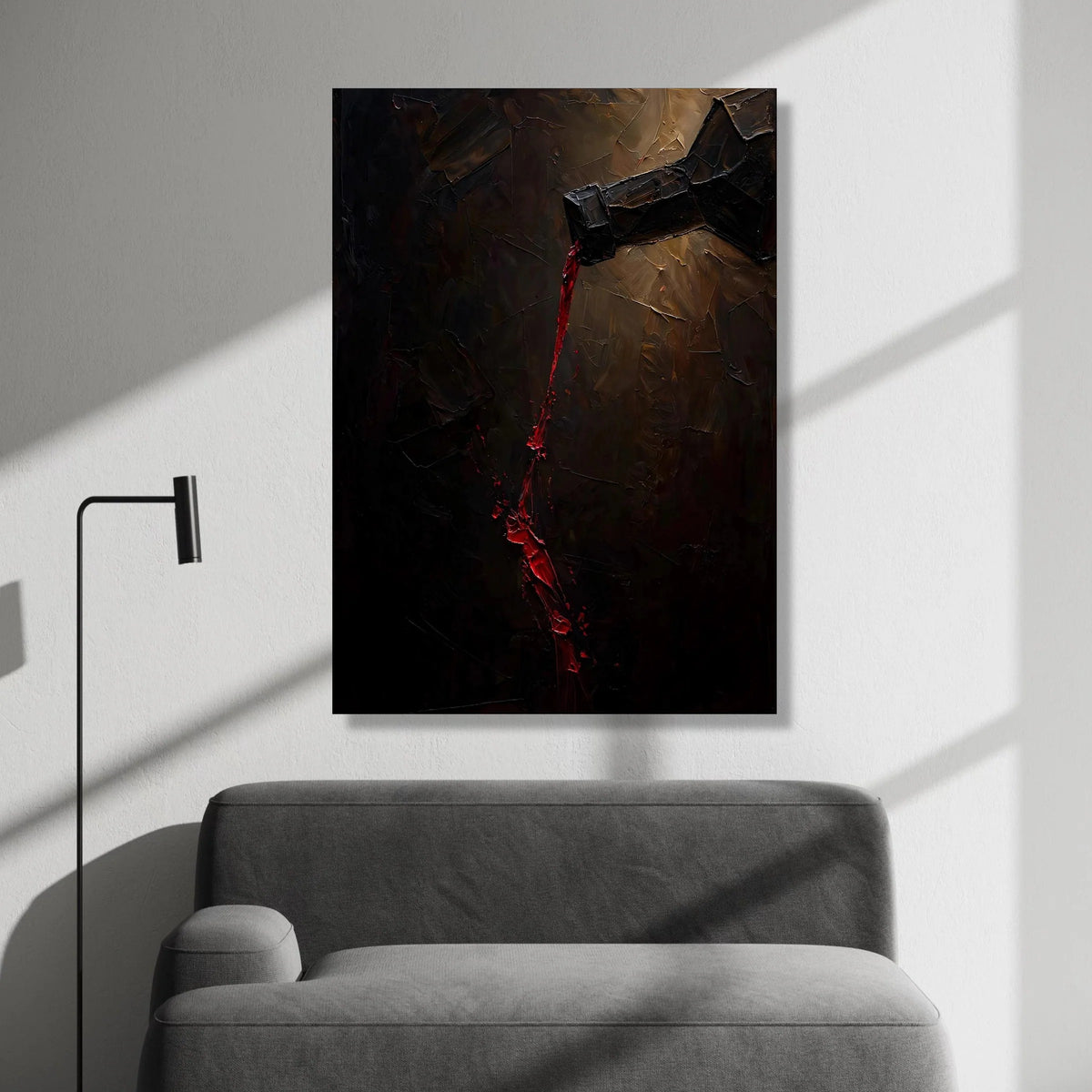 Dark Wine Pour Canvas Wall Art, Modern Abstract Beverage Painting, Rich Red Wine Flow, Kitchen Bar Decor, Ready to Hang Art Canvas Print Art