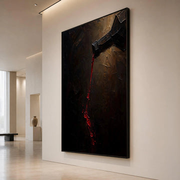 Dark Wine Pour Canvas Wall Art, Modern Abstract Beverage Painting, Rich Red Wine Flow, Kitchen Bar Decor, Ready to Hang Art Canvas Print Art